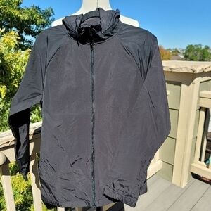PINK BY VS BLACK WINDBREAKER W HOOD, SZ SMALL/MEDIUM